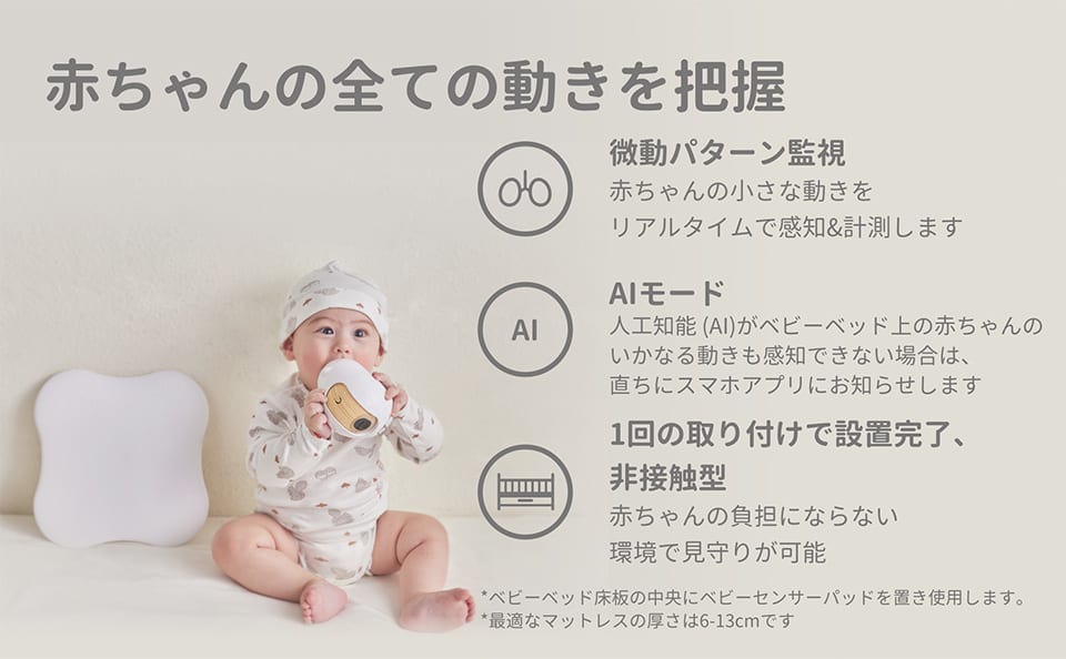 Cubo Ai Plus スマートベビーモニター 赤ちゃん 見守りカメラ 睡眠