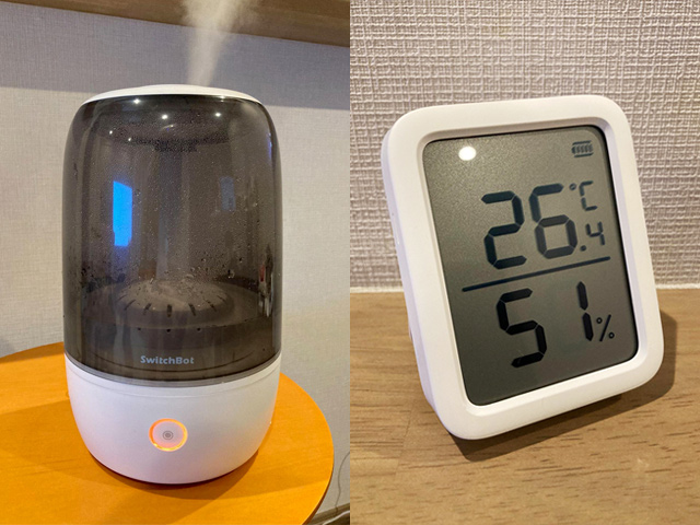 スイッチボット気化式加湿器　温湿度計プラスセット SwitchBotの加湿器＋温湿度計で「いつでも快適空間」が手間なく自動化
