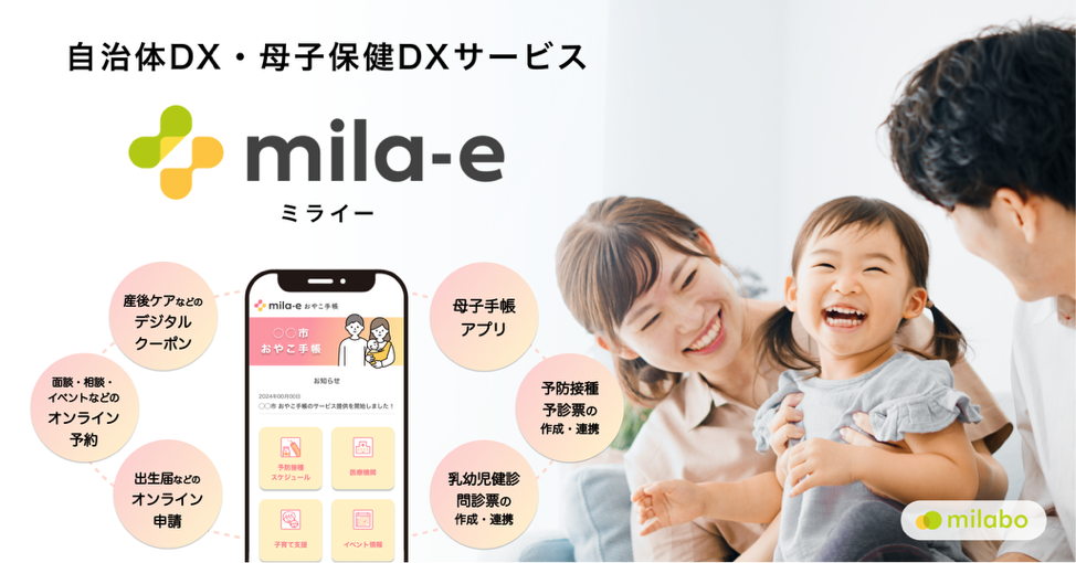 自治体DX・母子保健DXサービス「mila-e（ミライー）」